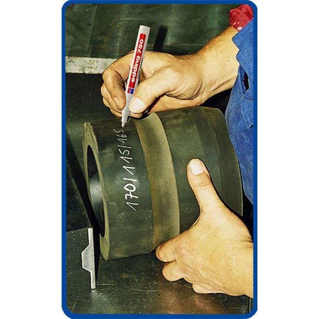 industrial paint marker visible on dark surfaces or glass