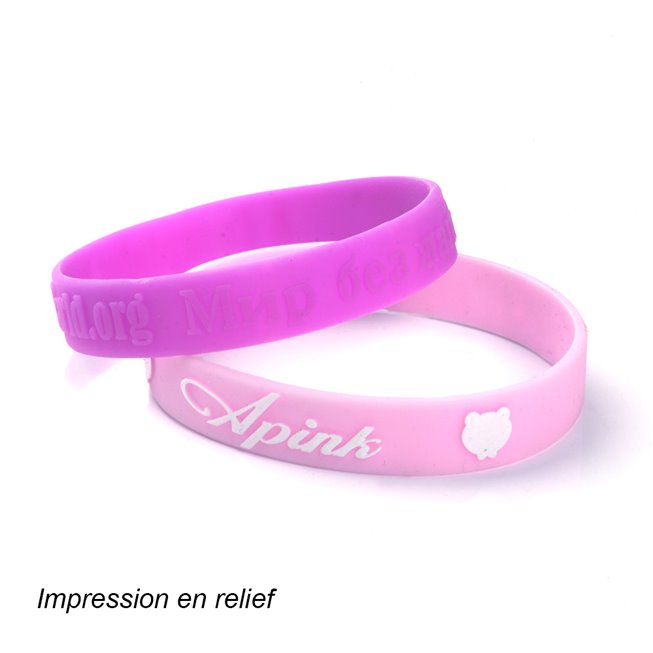 deux bracelets silicones rose fonce et rose clair deux bracelets silicones rose fonce et rose clair