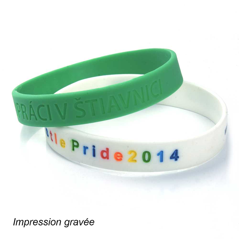 bracelet silicone un vert et un numerote