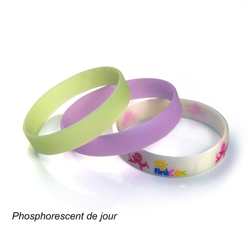Impression bracelet silicone phosphorescent bracelet caoutchouc