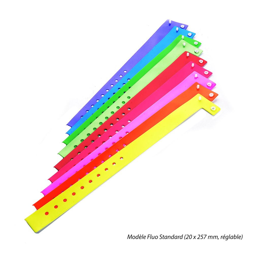 Bracelet sécurisé vinyle souple vierge couleur unie Bracelet sécurisé vinyle souple vierge couleur unie