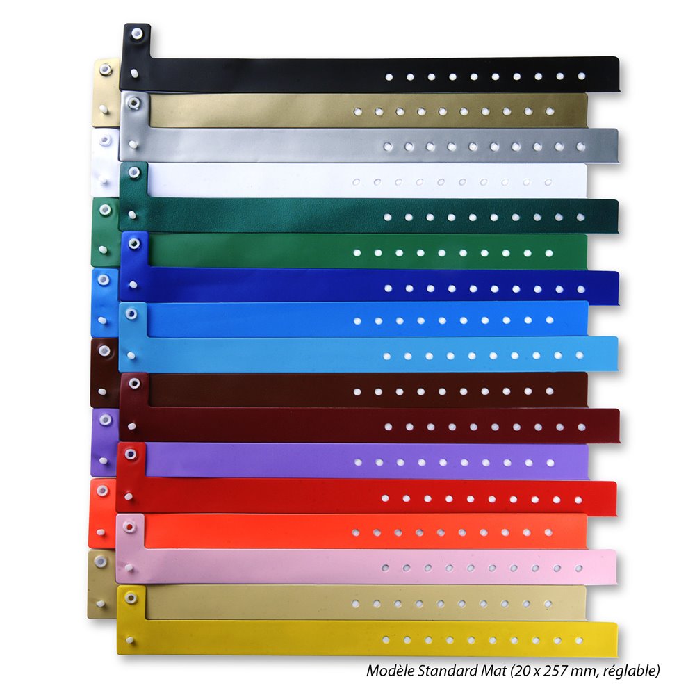 standard modal vinyl security wristband in blank solid colors