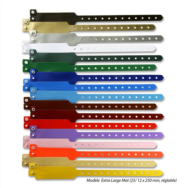 extra large modal vinyl security wristband in blank solid color standard size fr