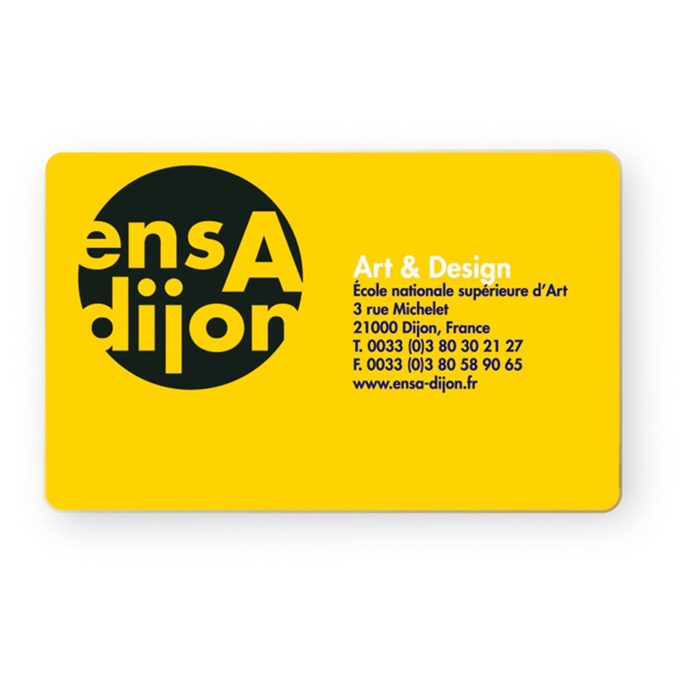 Carte PVC personnalisée quadri recto carte pvc personnalisee quadri recto jaune pour ensa dijon