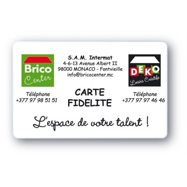carte de fidelite en format carte pvc pour brico center