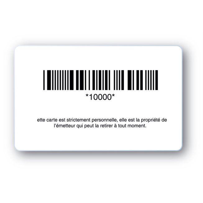 carte pvc personnalisee quadri recto avec code barre