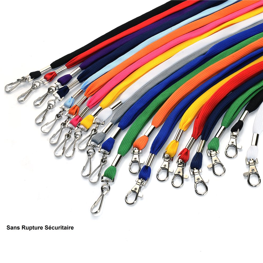 solid color blank polyester flat lanyard without security breach in various colors