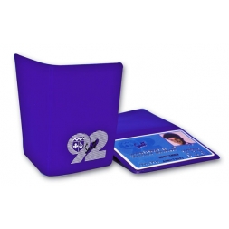customized soft double badge protection case in purple color
