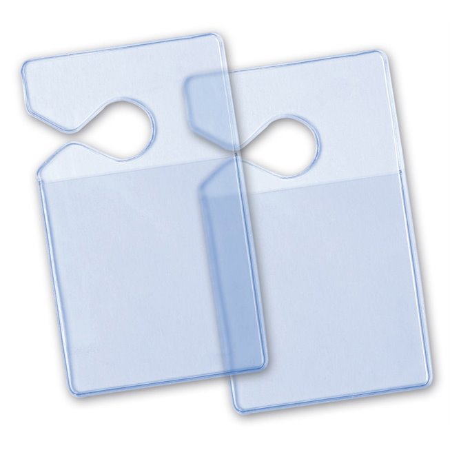 two transparent and flexible badge holder for rearview mirror