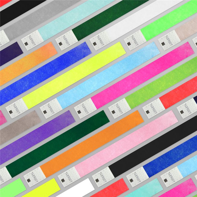 blank tyvek security wristband in different colors