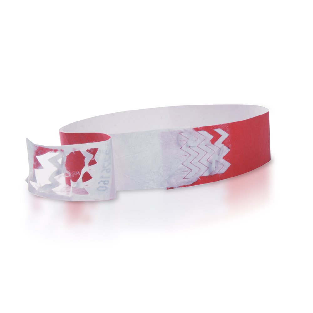 red blanktyvek security wristband