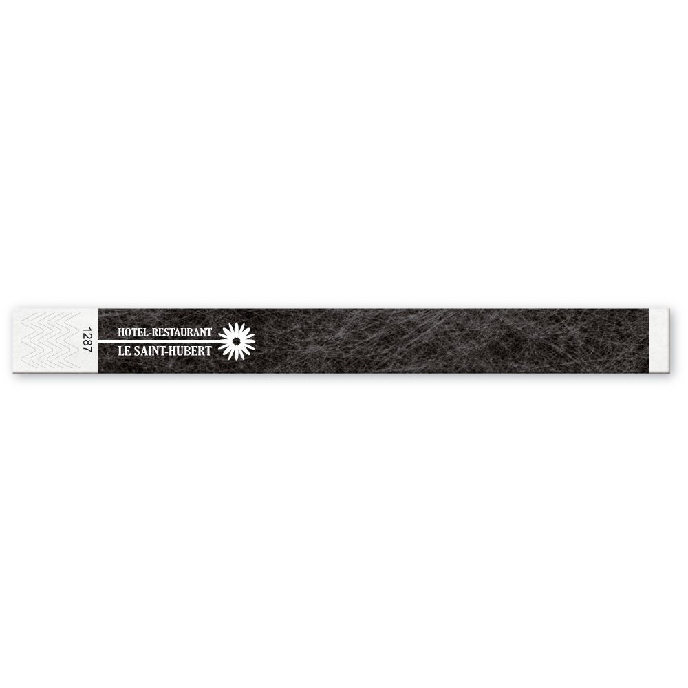 black tyvek customized security wristband en