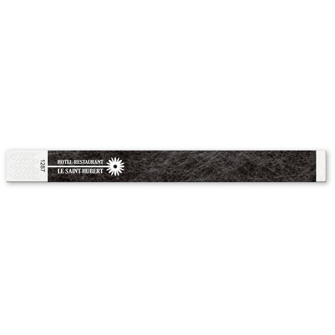 black tyvek customized security wristband en black tyvek customized security wristband en