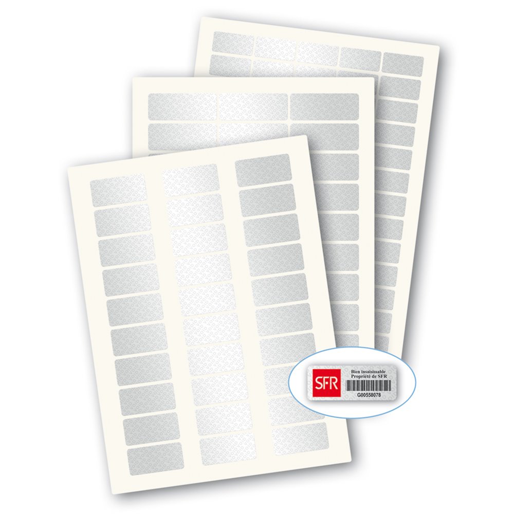Etiquette laser polyester VOID vierge en planche A4 Etiquette laser polyester VOID vierge en planche A4