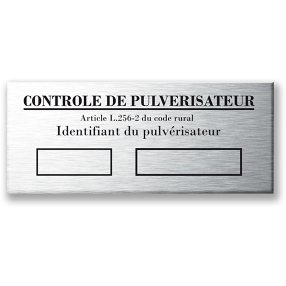 etiquette de metrologie pulverisateur aluminium vide personnalisable