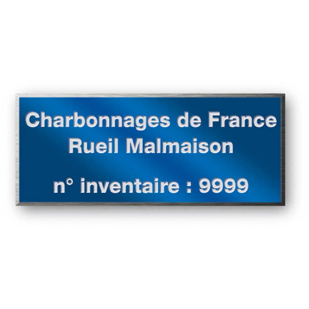 anodized laser engraving aluminium asset tag personnalised for charbonnage de france with refrence number en