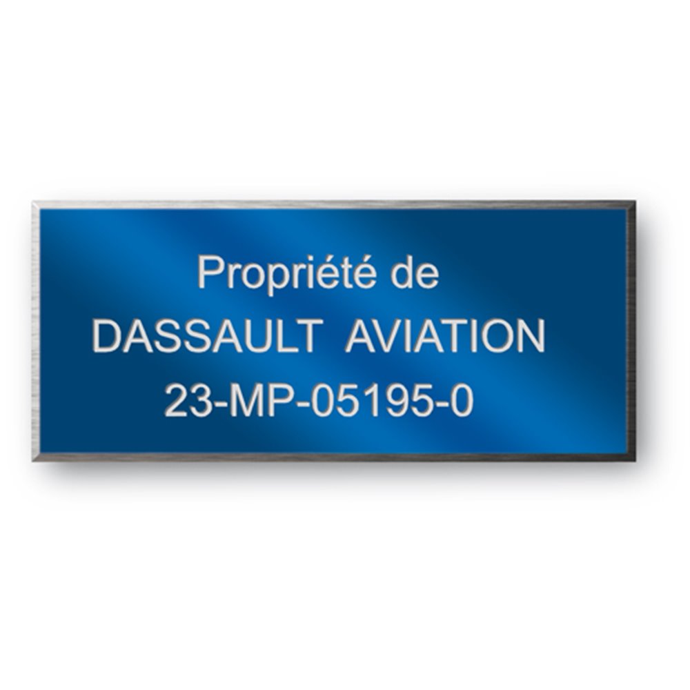 anodized laser engraving aluminium asset tag personnalised for dassault aviation en