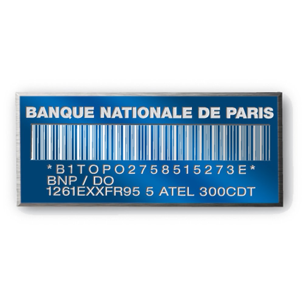 etiquette aluminium anodisee avec code barre