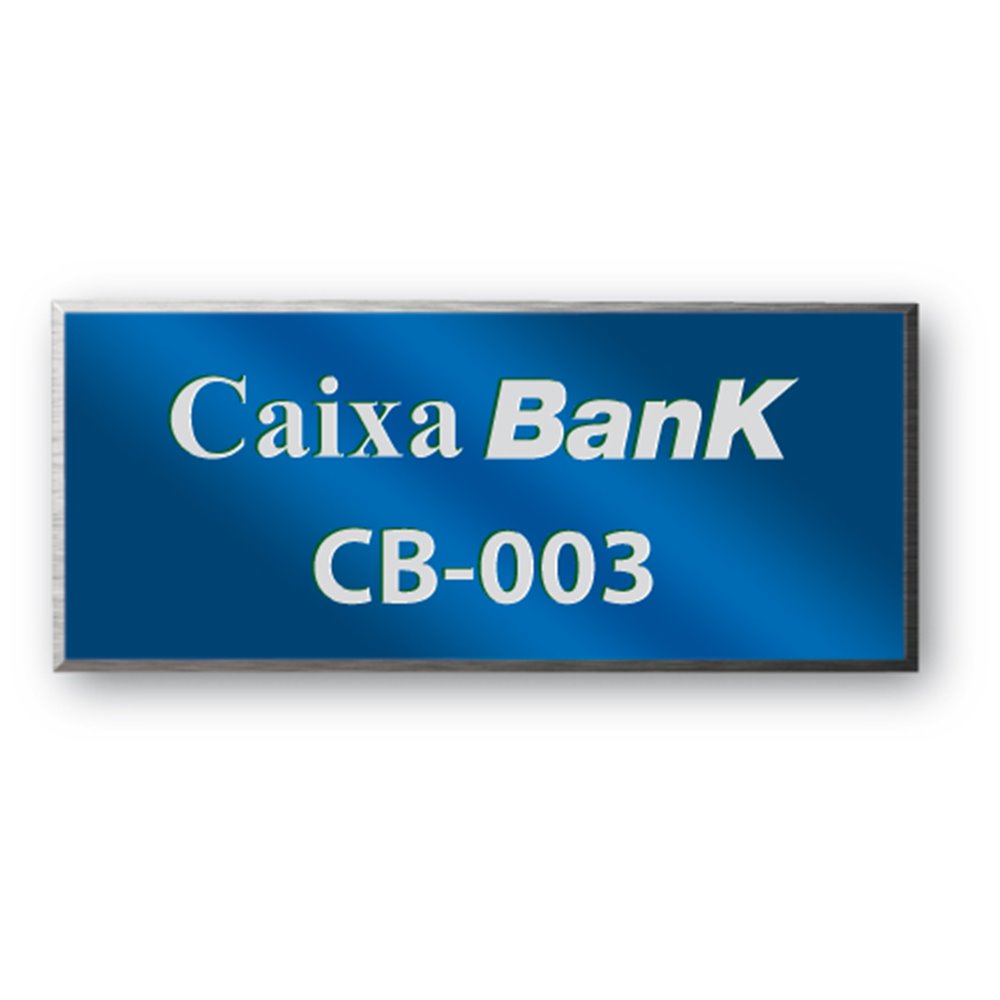 etiquette aluminium anodisee gravee caixa bank