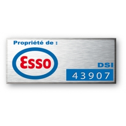 laser engraved aluminium asset tag for esso en