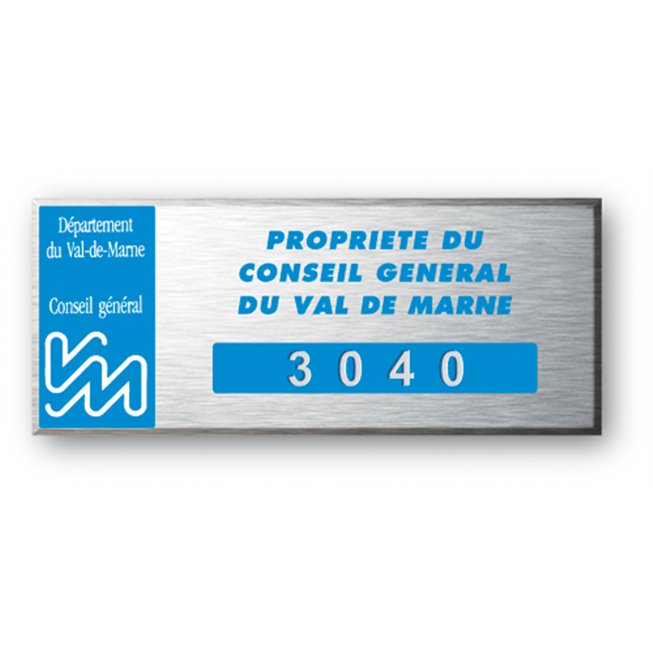 etiquette aluminium anodisee personnalisee pour le conseil general val de marne