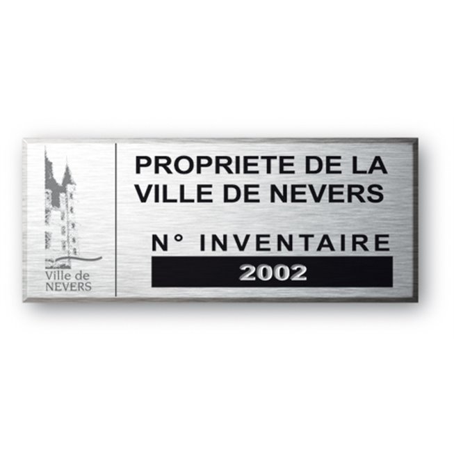 etiquette aluminium personnalisee propriete de la ville de nevers