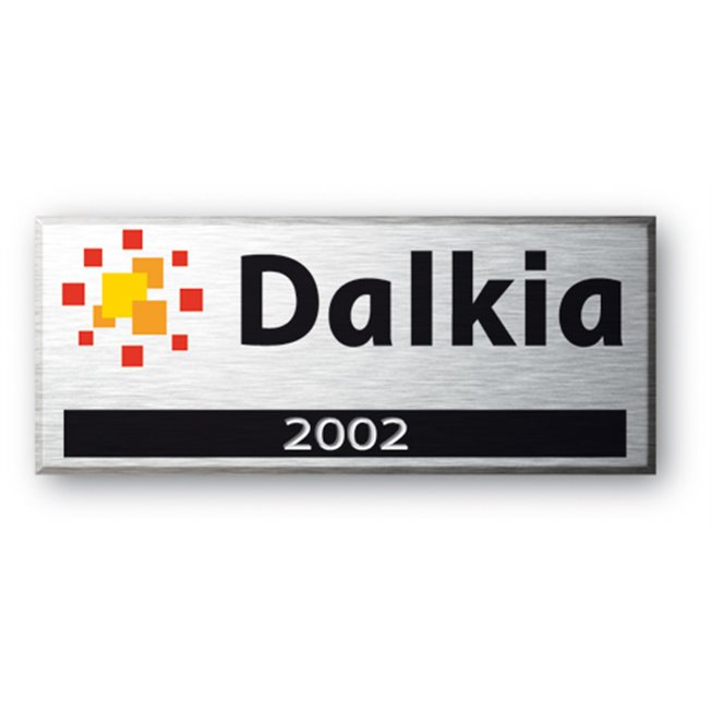 logo et marque dalkia sur etiquette alumunium