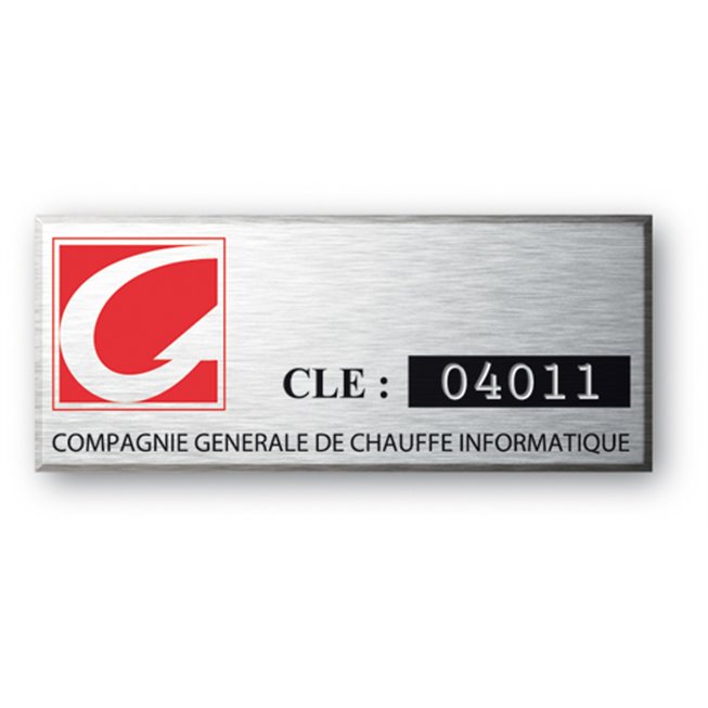 engraved alumunium asset tag for generale informatique compagny en