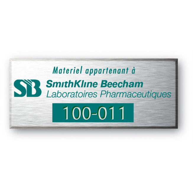 engraved aluminium asset tag smithkhane beecham fr