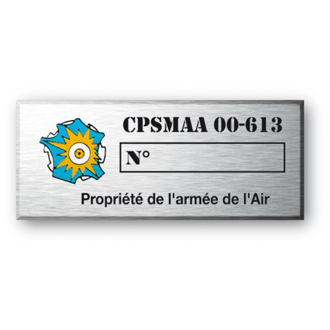 plaque aluminium gravure armee de l air resistante