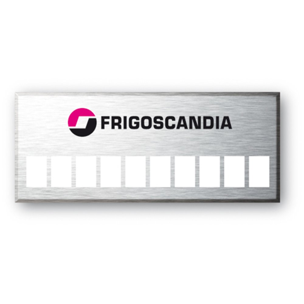 engraved aluminium asset tag for frigoscandia