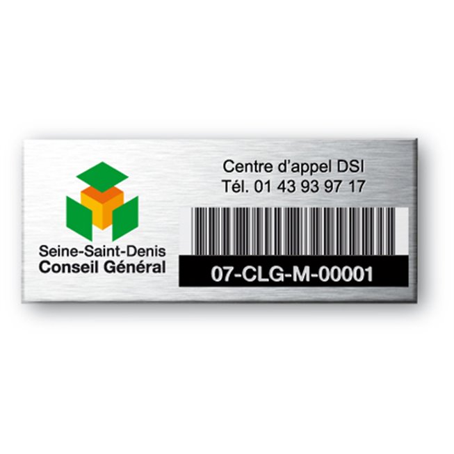 personnalisation plaque alumunium pour centre appel dsi