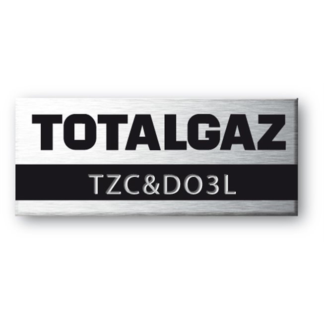 totalgaz gravee sur etiquette alumunium