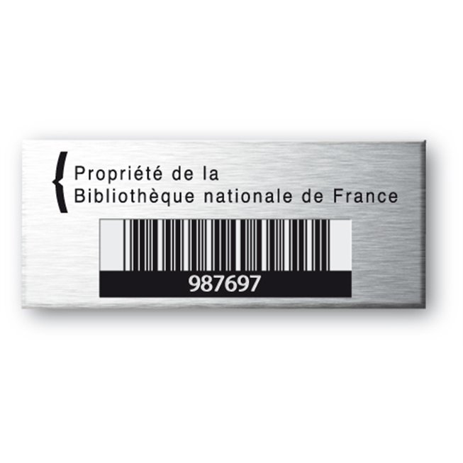 etiquette alumunium souple gravee pour la bibliotheque nationale de france
