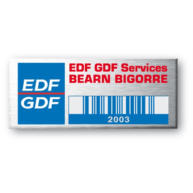 etiquette aluminium souple anodisee gravure laser pour edf code barre
