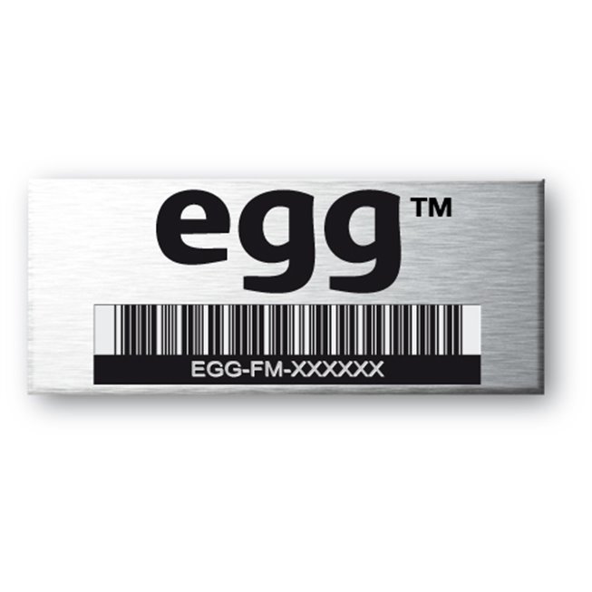etiquette aluminium gravure laser for egg avec code barre