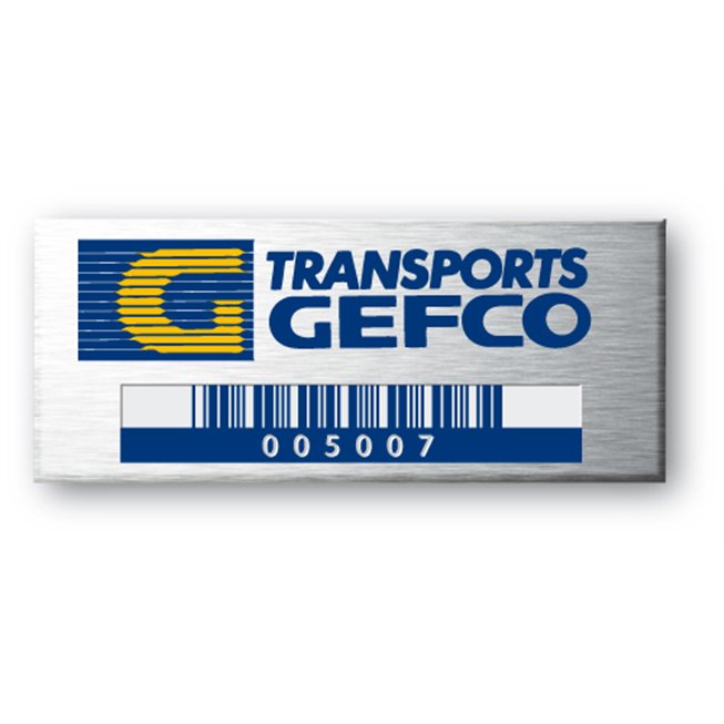 etiquette aluminium personnalisee pour transports gefco