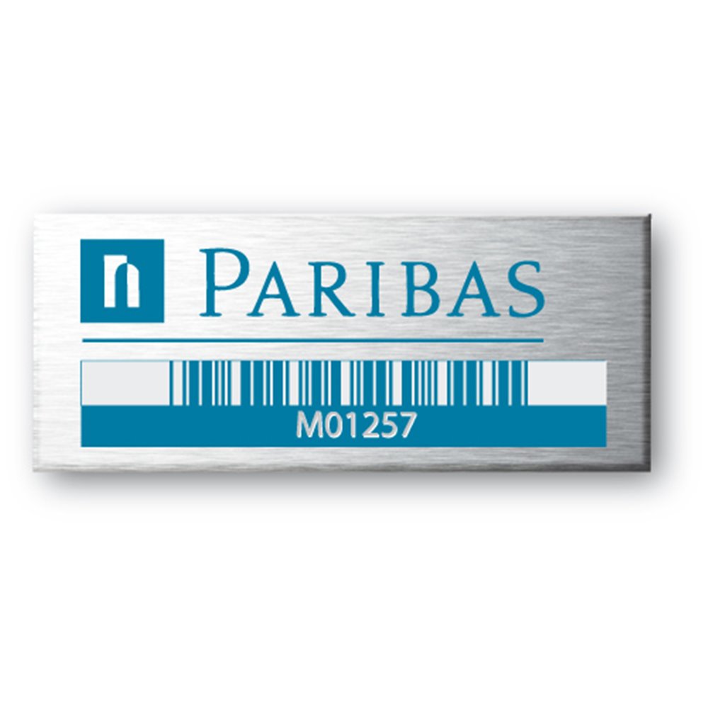 aluminium asset tag personnalised for bnp paribas en