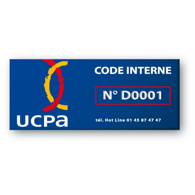 etiquette aluminium souple en couleur bleue gravure ucpa