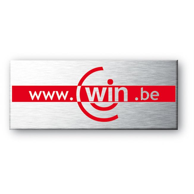 etiquette aluminium pour win be bordure rouge