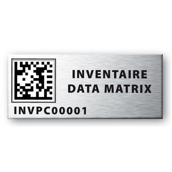 etiquette aluminium personnalisee pour data matrix avec qr code