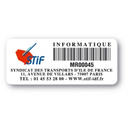 asset label personnalised logo barcode