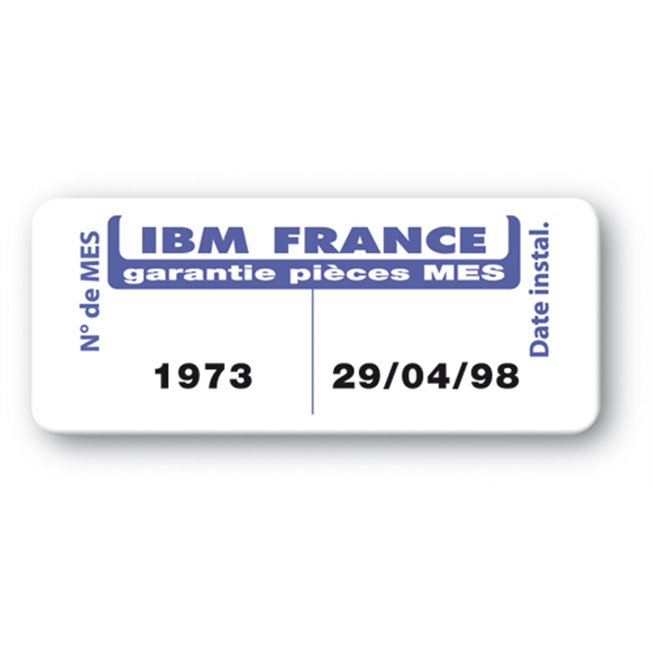etiquette  destructible ibm france reference