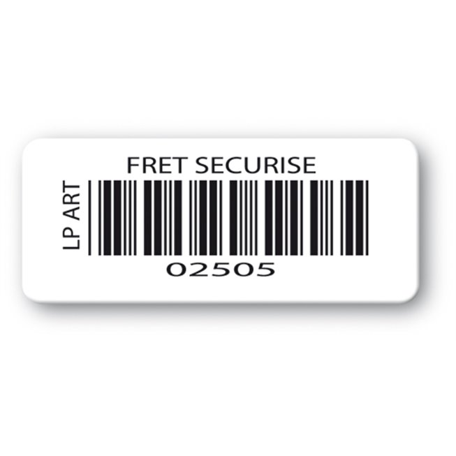 etiquette pvc impression noire fret securise code barre