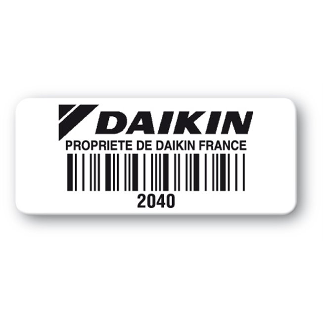 etiquette pvc impression noire daikin code barre