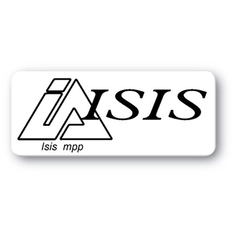 etiquette pvc impression noire isis logo