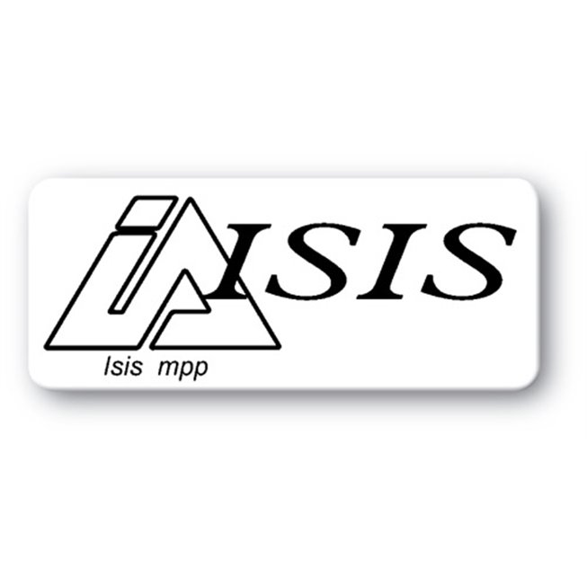 etiquette pvc impression noire isis logo