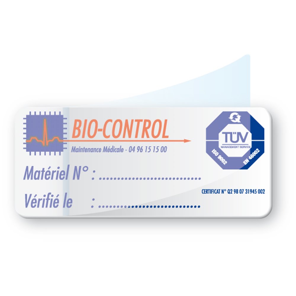 Etiquette ultra-résistante double-adhésif 3M pré-imprimée rabat adhésif etiquette double adhesif pre imprimee bio control