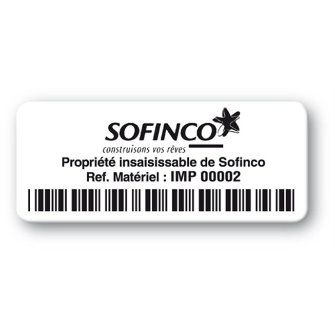 etiquette  sofinco logo code barre