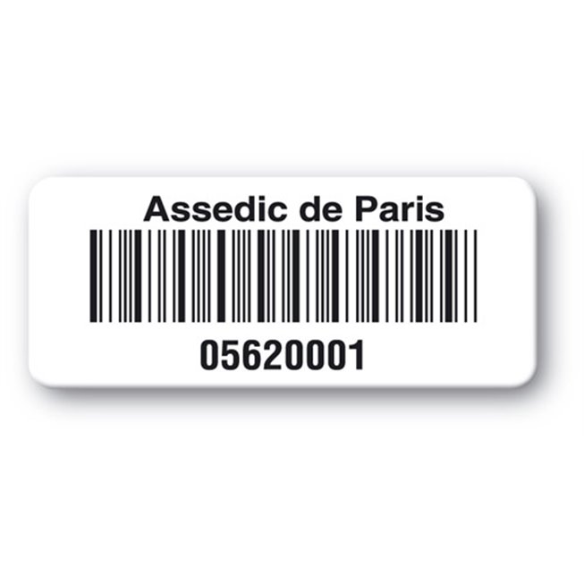 etiquette double adhesif assedic de paris code barre